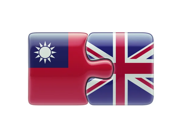 Verenigd Koninkrijk Taiwan puzzel Concept — Stockfoto