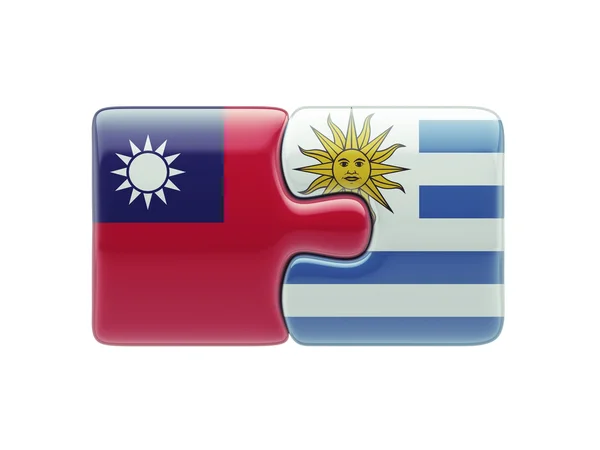 Uruguay Taiwan pussel koncept — Stockfoto