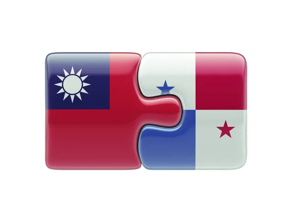 Panama Taiwan  Puzzle Concept — Stock Photo, Image