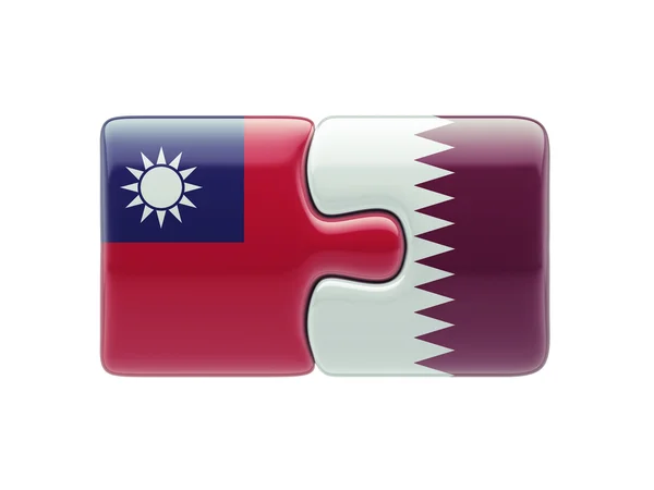 カタール台湾パズル コンセプト — ストック写真
