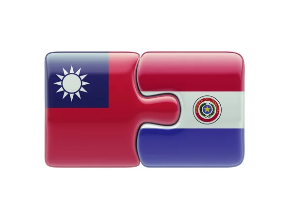 Paraguay Taiwan  Puzzle Concept — Stock Photo, Image