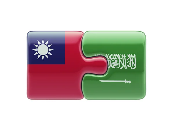 Saudiarabien Taiwan pussel koncept — Stockfoto