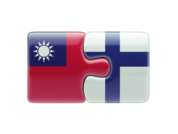 Taiwan Finland  Puzzle Concept — Stock Photo, Image