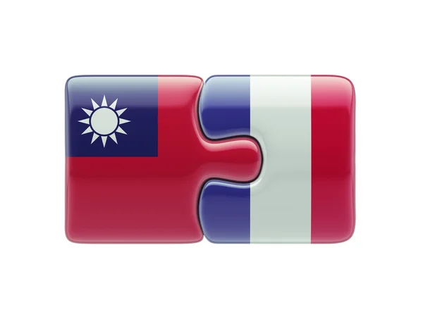 Taiwan France  Puzzle Concept — Stock Photo, Image