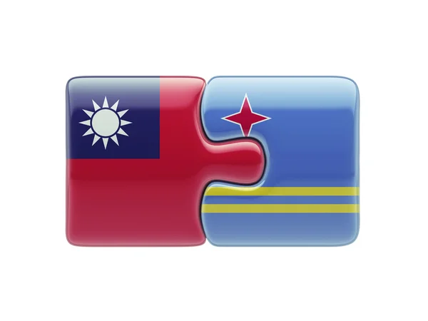 Taiwan Aruba Puzzle Concept — Stock Photo, Image