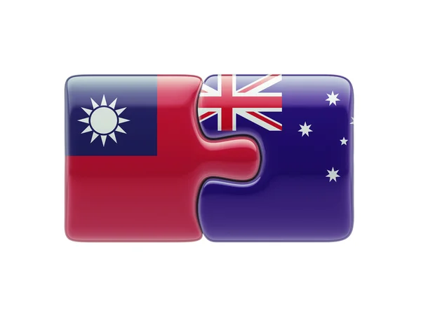 Taiwan Australia  Puzzle Concept — Stock Photo, Image