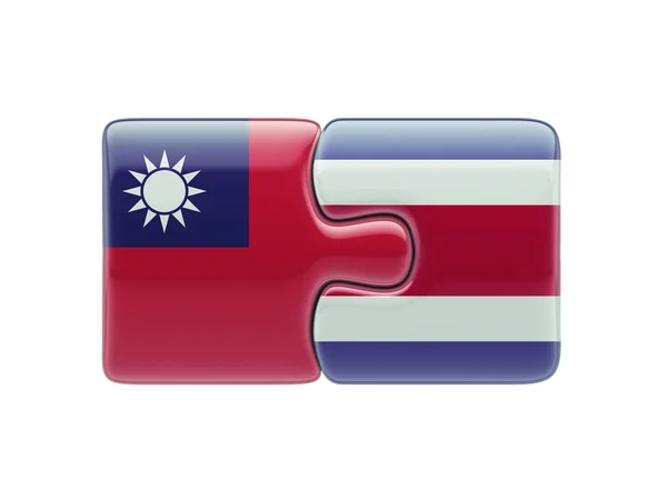 Taiwan Costa Rica Puzzle Concept — Stock Photo, Image