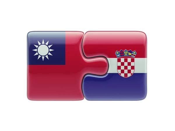 Taiwan Croazia Puzzle Concept — Foto Stock