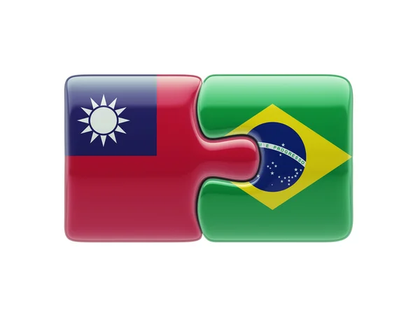 Taiwan Brazilië puzzel Concept — Stockfoto