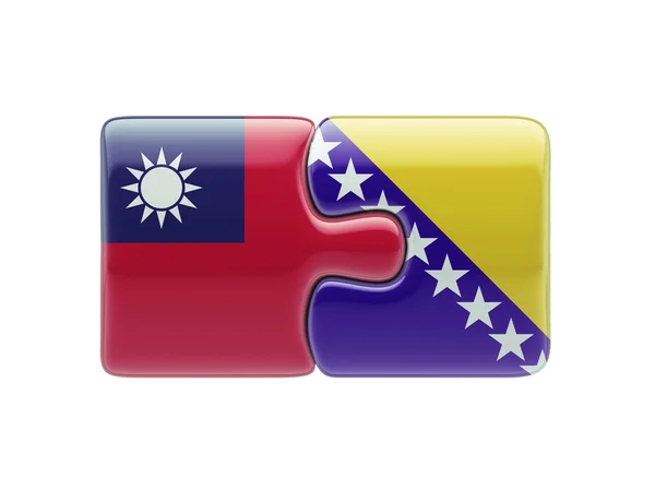 台湾波斯尼亚和黑塞哥维那拼图概念 — 图库照片