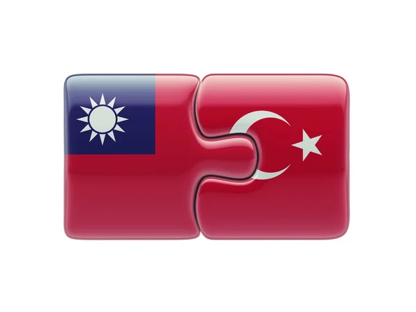 Turkey Taiwan  Puzzle Concept — Stock Photo, Image