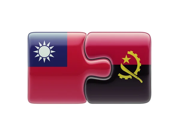 Taiwan Angola  Puzzle Concept — Stock Photo, Image