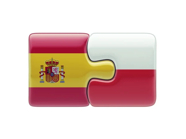 Polonia España Puzzle Concepto —  Fotos de Stock