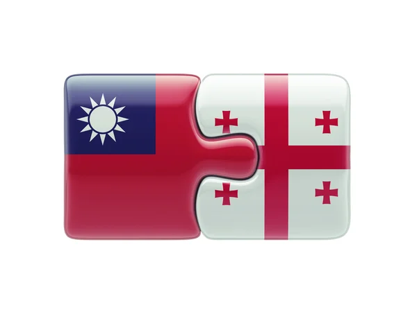 Tajwan Georgia Puzzle koncepcja — Zdjęcie stockowe