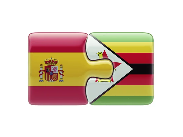 Zimbabue España Puzzle Concepto —  Fotos de Stock