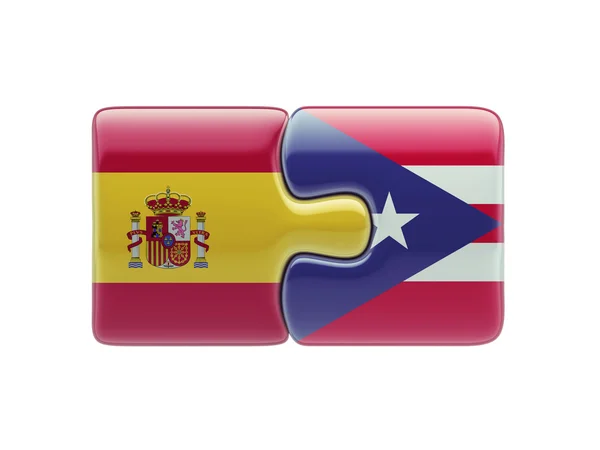 Porto Rico Espagne Puzzle Concept — Photo