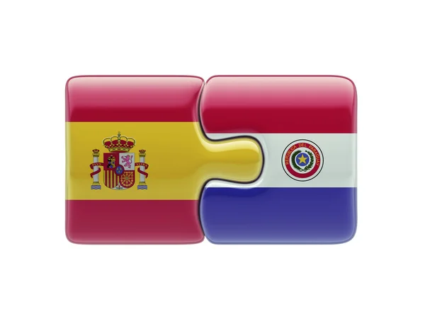 Paraguay Espagne Puzzle Concept — Photo