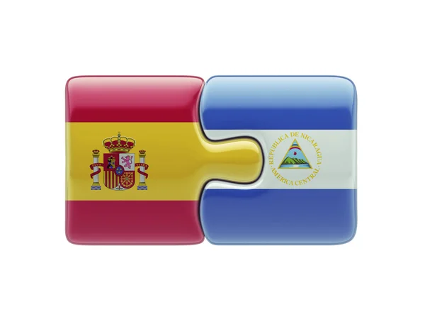 Spagna Nicaragua Puzzle Concept — Foto Stock