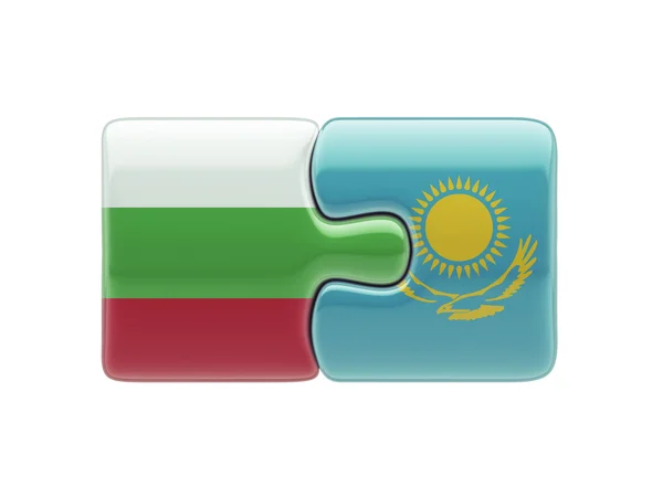 Kazakhstan Bulgaria  Puzzle Concept — Stock Photo, Image