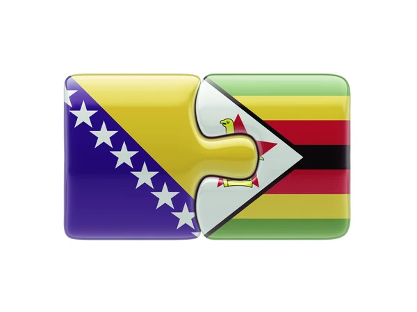 Zimbabwe Bosnien och Hercegovina pussel koncept — Stockfoto
