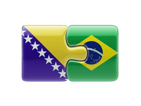 Brasil Bósnia e Herzegovina Puzzle Concept — Fotografia de Stock