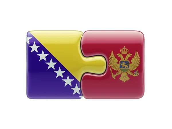 Montenegro Bosnia and Herzegovina Puzzle Concept — Stock Photo, Image