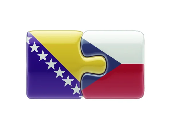 Tjeckiska republiken Bosnien och Hercegovina pussel koncept — Stockfoto