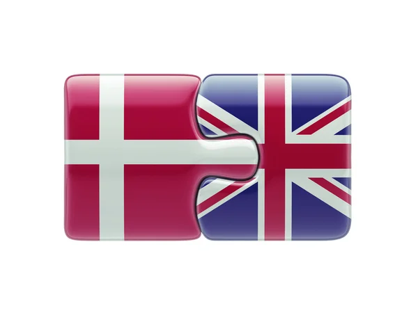 United Kingdom Denmark  Puzzle Concept — Stock Photo, Image