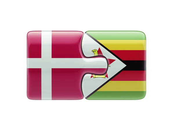 Zimbabwe Denmark  Puzzle Concept — Stock Photo, Image