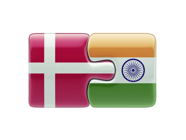 Danmark Indien pussel koncept — Stockfoto