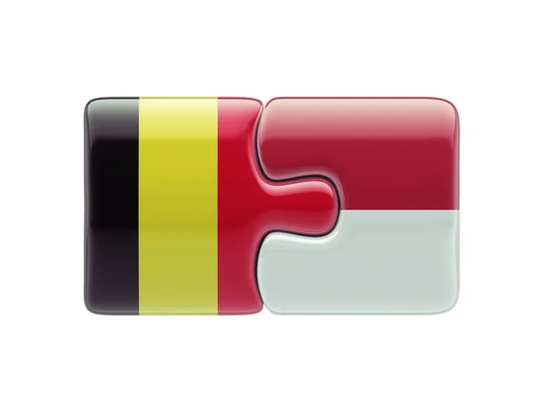 Indonesia Belgia Puzzle Concept — Stok Foto