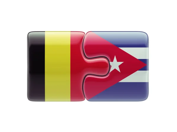 Belgium Cuba  Puzzle Concept — Stock Photo, Image