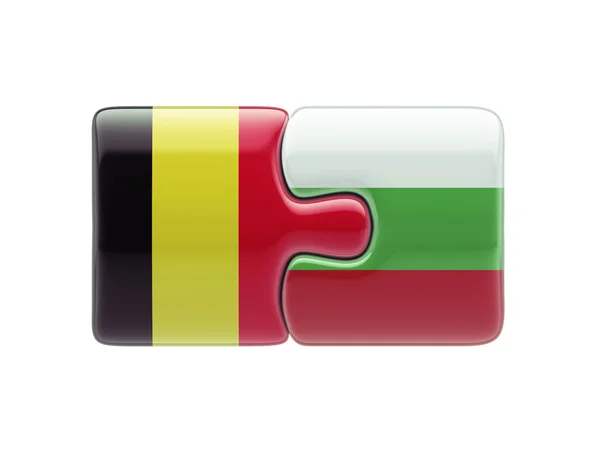 Konsep Puzzle Bulgaria Belgia — Stok Foto