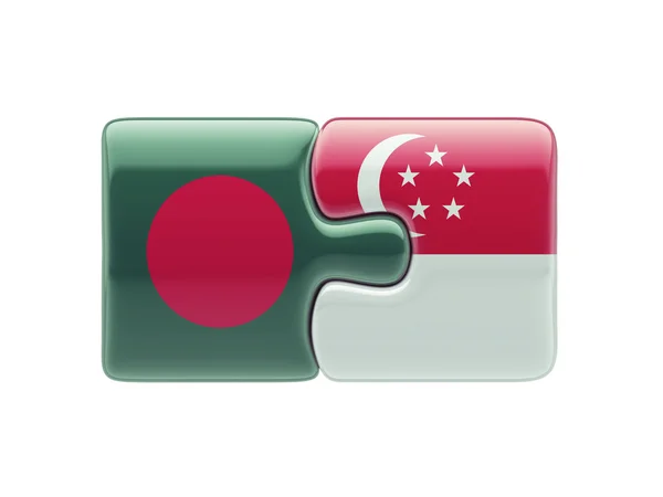 Singapore Bangladesh  Puzzle Concept — Stock Photo, Image