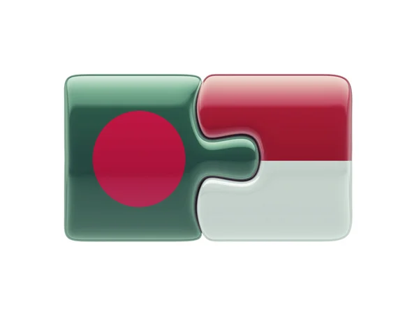 Indonesia Bangladesh  Puzzle Concept — Stock Photo, Image