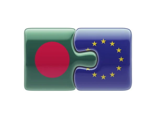 European Union Bangladesh  Puzzle Concept — Stock Photo, Image