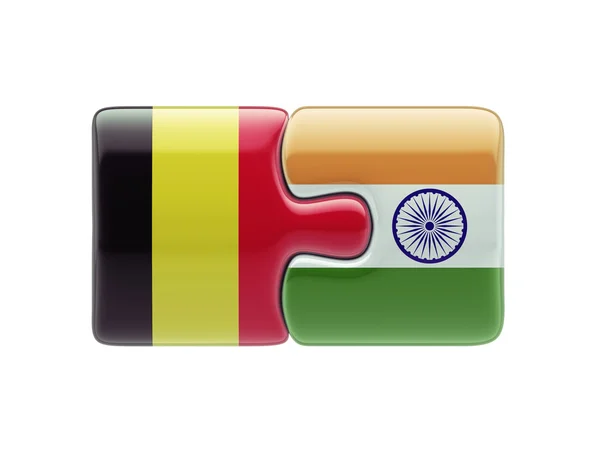 Bélgica Índia Puzzle Concept — Fotografia de Stock