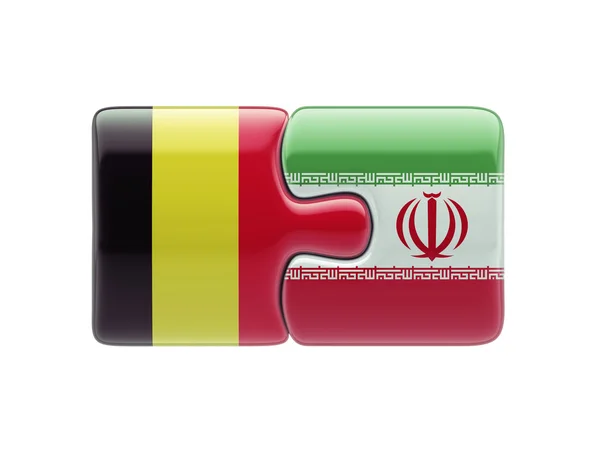 比利时伊朗拼图概念 — 图库照片