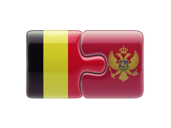 België Montenegro puzzel Concept — Stockfoto