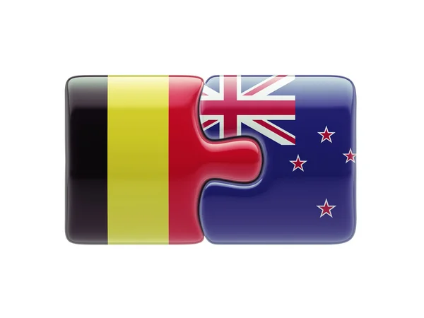 Belgien New Zealand Puzzle-Konzept — Stockfoto