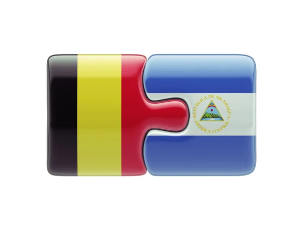 Belgium Nicaragua  Puzzle Concept — Stock Photo, Image
