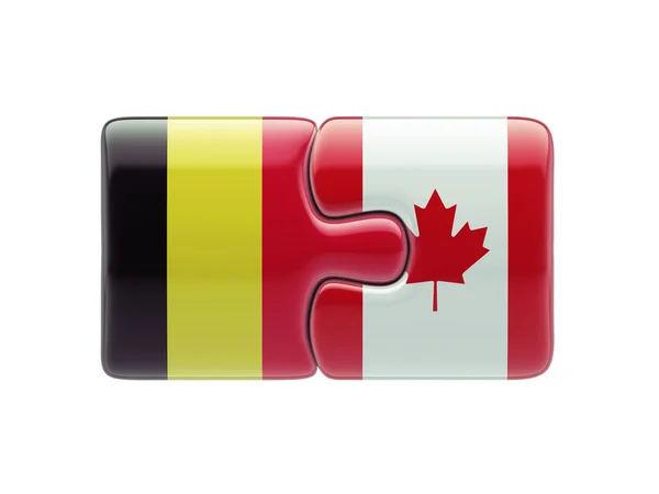 Bélgica Canadá Puzzle Concepto — Foto de Stock