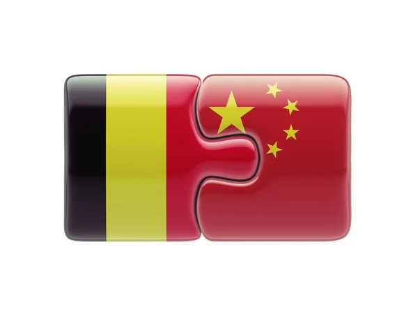 Belgium China  Puzzle Concept — Stock Photo, Image