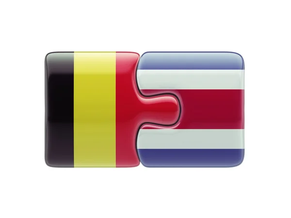 Belgien Costa Rica pussel koncept — Stockfoto