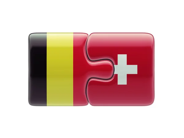 Switzerland Belgium  Puzzle Concept — Stock Photo, Image