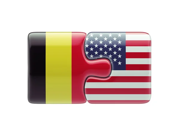 United States Belgium  Puzzle Concept — Stock Photo, Image