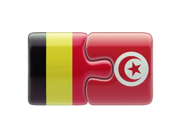 Tunisia belgium puzzle-konzept — Stockfoto