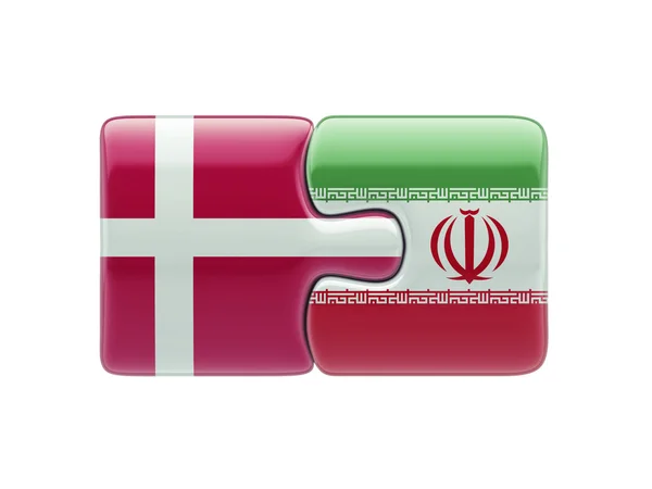 Dinamarca Irán Puzzle Concepto — Foto de Stock