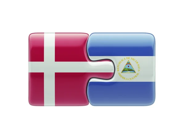 Danemark Nicaragua Puzzle Concept — Photo