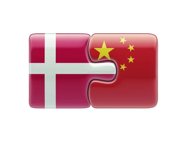 Denemarken China puzzel Concept — Stockfoto